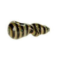 G-Spot Glaspfeife 10cm schwarz/grun/rot gestreift Nr.31