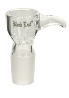 Glaskopf Black Leaf Sieb mit Griff H:45mm NS:18,8mm