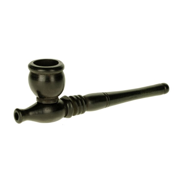 Holzpurpfeife - geschnitzt L:12,5cm - Dunkel/Schwarz