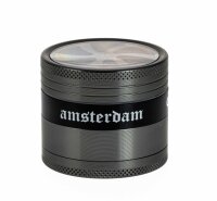 Dope Bros Pollinator Grinder - Sichtfenster & Schriftzug - Silber/Gold - D:50mm