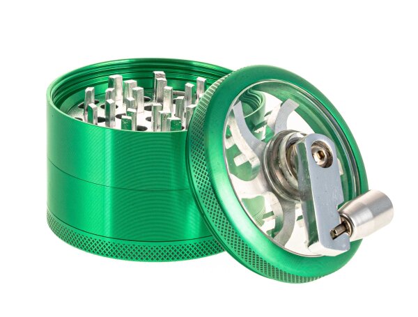 Pollinator Grinder mit Kurbel 4-tlg. H:45mm D:60mm - Grün