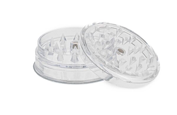 Acrylgrinder D:60mm mit Magnet und Kräuterfach - Klar