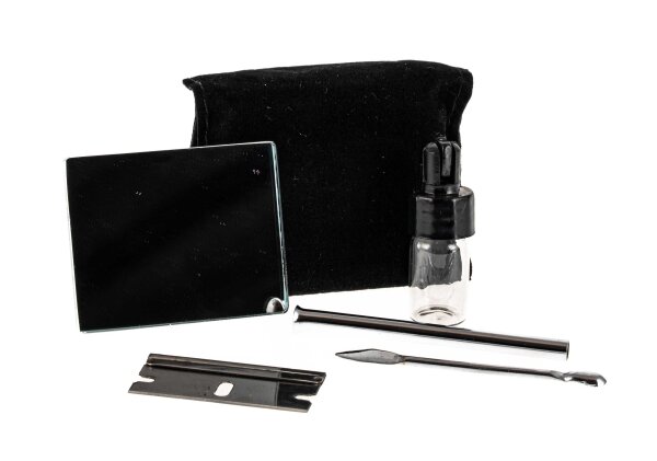 Nasenset/Snuffset - Klein - mit Spiegel - Schwarz