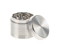 Metallgrinder "Ripped" Pollinator/Sieb H:33mm D:35mm - Silber