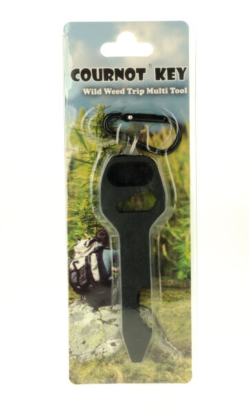 Cournot Key Purpfeife aus Metall - Flaschenöffner & Purpfeife im Schlüssel Design - Schwarz