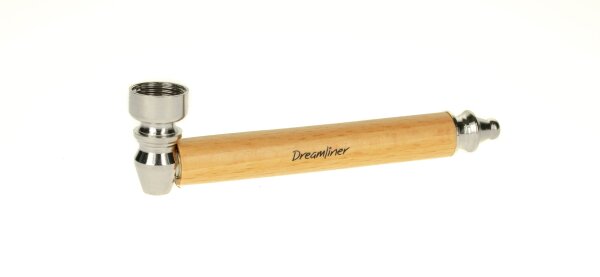 Dreamliner - Metallpfeife mit Holz, silber - L:12cm