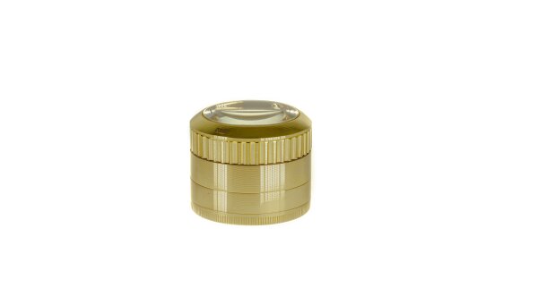Champ High - Pollinatorgrinder 4tlg - mit Lupe Im Deckel - D:50mm - Gold