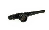 Holzpfeife / Kawumm verziert L:13cm  - Schwarz