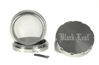 Black Leaf Pollinatorgrinder 4tlg - Black Leaf Logo + Ecken am Deckel - D:62mm H:44mm - zweifarbig G