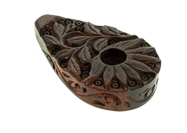 Purpfeife Holzpfeife geschnitzt , flach L:8cm