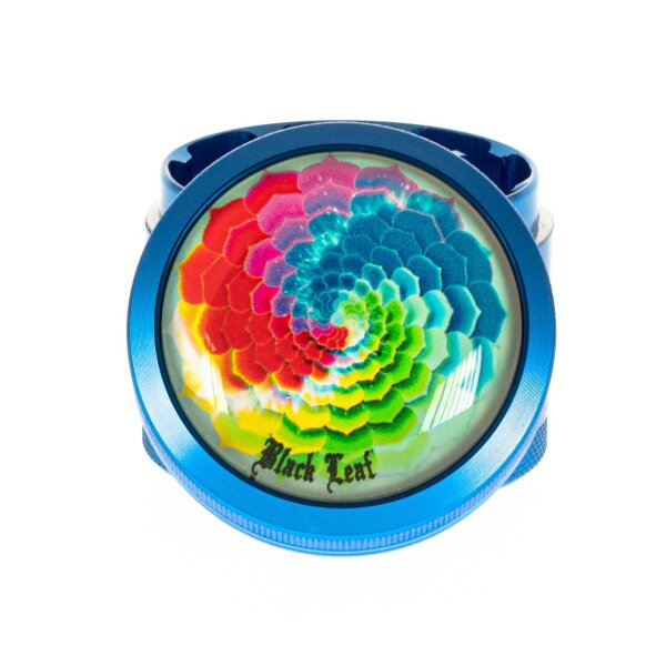 Black Leaf - Pollinator Grinder 4tlg. H:48mm D:50mm "Mandala" mit Glaskuppel - Hellblau