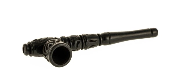 Holzpfeife Farbe: Schwarz schraubbar L: 15,5cm geschnitzt