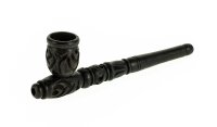 Holzpfeife Farbe: Schwarz schraubbar L: 15,5cm geschnitzt