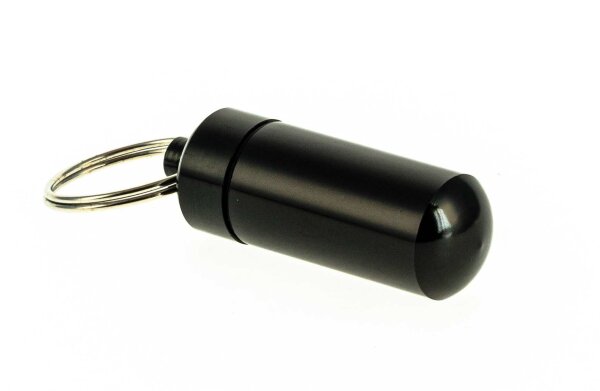 Pulverdose/Pillendose aus Metall H: 4,3cm - Schwarz