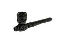Holzpfeife Farbe: Schwarz schraubbar L: 10cm geschnitzt