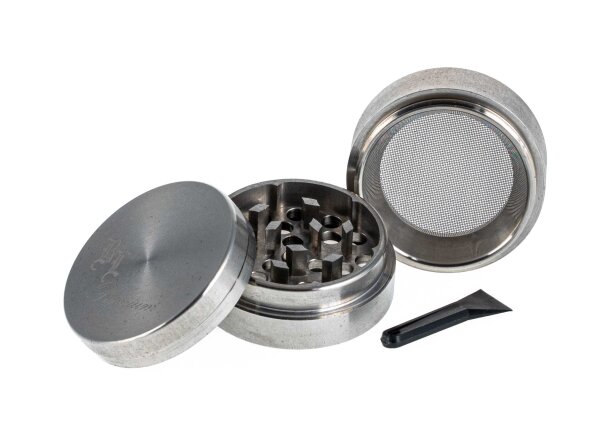 Edelstahlgrinder Pollinator 4tlg. D:39mm inkl. Samtbeutel