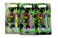 Metall Purpfeife - Regenbogen L:7,2cm - Blister ink. 5 Siebe