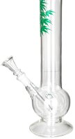Growline Glasbong 14,5er - Bowl -  mit Hanfpflanzen Aufdruck - H:30cm D:40mm WS:3mm