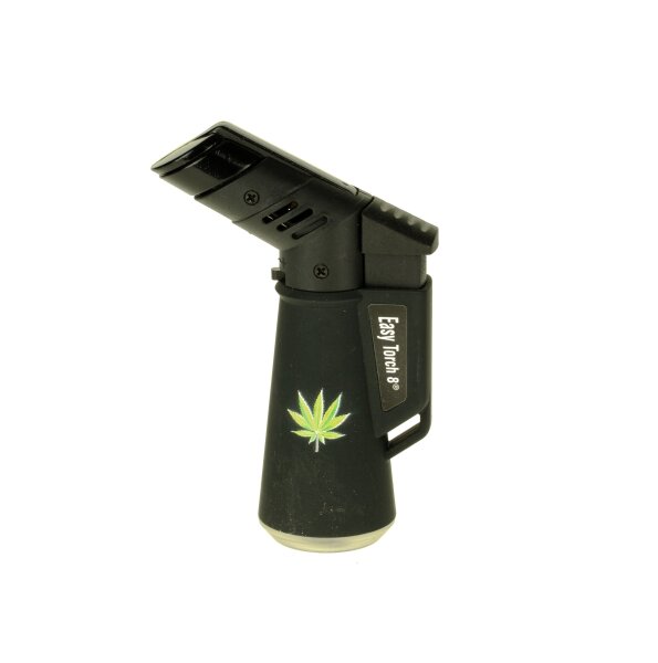 V-Fire Easy Torch Jet Feuerzeug - Freestyle Rubber "Hanf 3D" - Schwarz