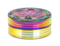 Grace Glass Amsterdam  Grinder - Leaf & Amsterdam Schriftzug - Rainbow - D:50mm
