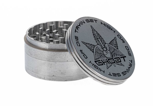 Space Pollinatorgrinder - Ghodt- 80mm - mit Logo - Silber