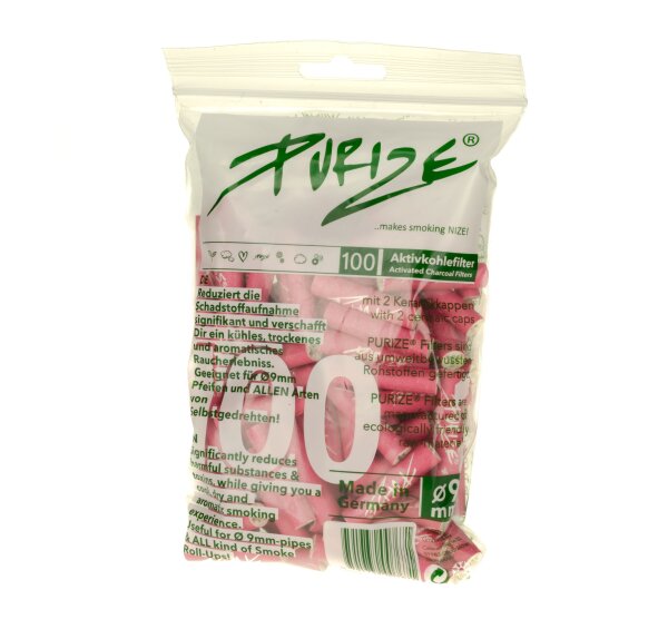 Purize Aktivkohlefilter - Regular - 9mm - 100 Stk. - Pink