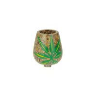 Specksteinkopf - schraubbar- mit Hanfblatt bemalt -...