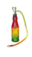 Glasbong in Flaschenform - Rot/Gelb/Grün mit...