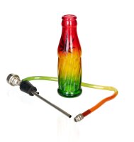 Glasbong in Flaschenform - Rot/Gelb/Grün mit...