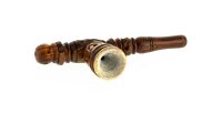Holzpfeife / Kawumm mit Specksteineinsatz L:11,5cm - Braun