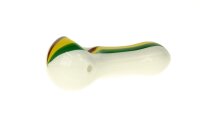 G-Spot Glaspfeife 10 cm Rasta / Weiß Nr.1