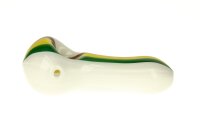 G-Spot Glaspfeife 10 cm Rasta / Weiß Nr.1