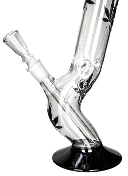 Leafline Glasbong 18.8er Schwarzer Fuß+Mundstück H:42cm D:45mm