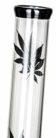 Leafline Glasbong 18.8er Schwarzer Fuß+Mundstück H:42cm D:45mm