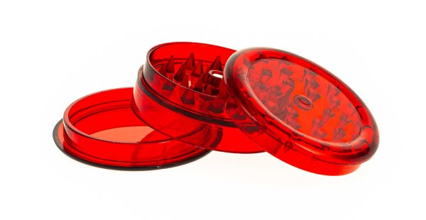Acrylgrinder D:60mm mit Magnet und Kräuterfach - Rot