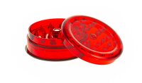Acrylgrinder D:60mm mit Magnet und Kräuterfach - Rot