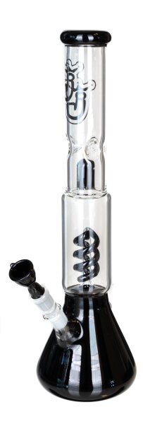 Jelly Joker Glasbong - Trip Schwarz Beaker -18,8er H:44cm D:50mm WS:5mm - Spiral Percolator - Schwar