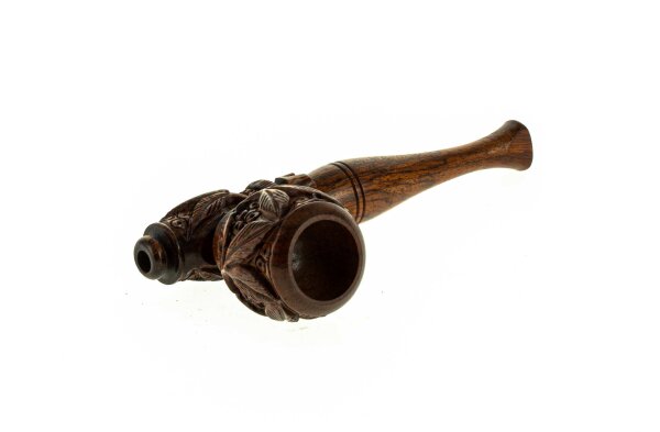 Purpfeife aus Rosenholz geschnitzt L:10cm