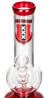 Amsterdam Bouncer Glasbong 14,5er - Bowl - Rot/Klar mit...