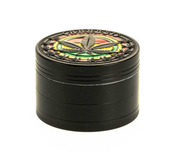 Pollinator Grinder "Rasta Hanfblatt" D:50mm - Schwarz