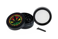 Pollinator Grinder "Rasta Hanfblatt" D:50mm - Schwarz