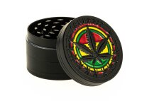 Pollinator Grinder "Rasta Hanfblatt" D:50mm - Schwarz