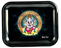 Black Leaf Rolling Tray "Ganesha" 34x27,5x2,7cm...