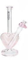GHODT Glasbong 18,8er auf 14,5er - Herz Bong - H:21cm - Pink