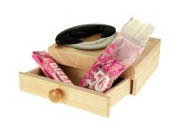 Black Leaf Mischebrettchen m. Schublade u. Einhand-Wiegemesser