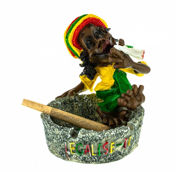 Rasta Aschenbecher "Rastaman mit Wanne" H:10,5cm