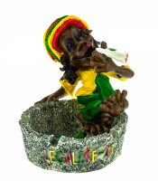 Rasta Aschenbecher "Rastaman mit Wanne" H:10,5cm