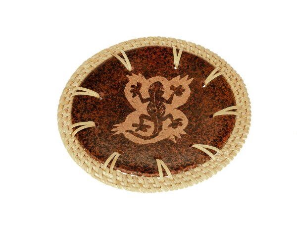 Räucherstäbchenhalter / Schale "Gekko" rund