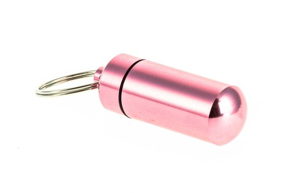 Pulverdose/Pillendose aus Metall H: 4,3cm - Pink