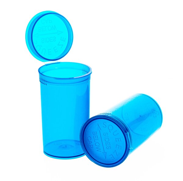 Kunststoffdose mit Pop Up Deckel - 70ml D:42mm H:70mm - Blau